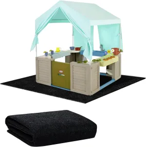 Outdoor Playhouse Mat - 57'' x 57'' Portable Outdoor Playhouse Activity Rug with Non Slip Backing Outside Game House Play Mat Playhouse Pad Rug for Outdoor Home Floor