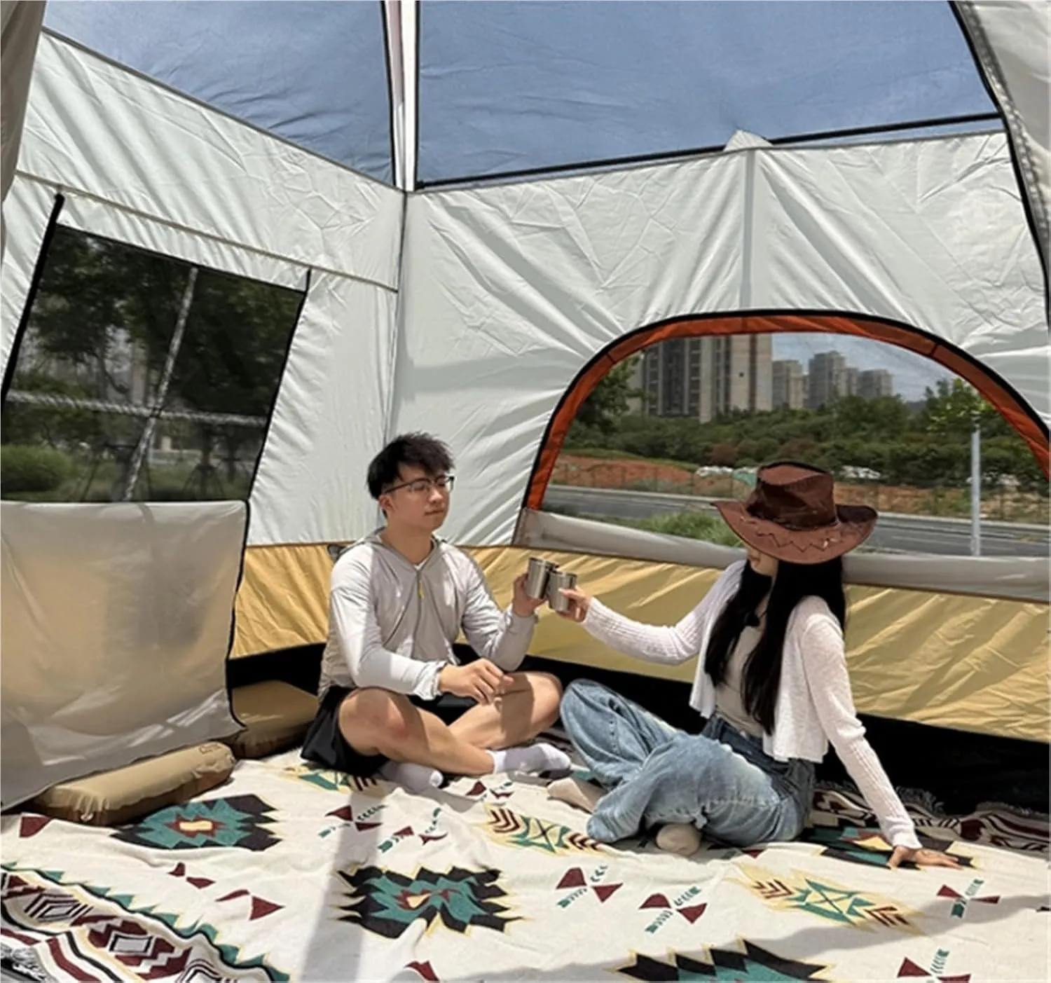 Outdoor Rainproof Portable Camping Tent Canopy Multi-Person Camping