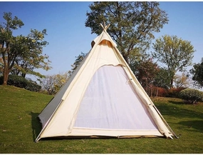 Outdoor Camping Indian Tent Cotton Pyramid Teepee Tent for 3-4 People, Easy to Assemble, Large Space, and Waterproof, Ideal for Family Camping, Hiking, and Outdoor Adventures