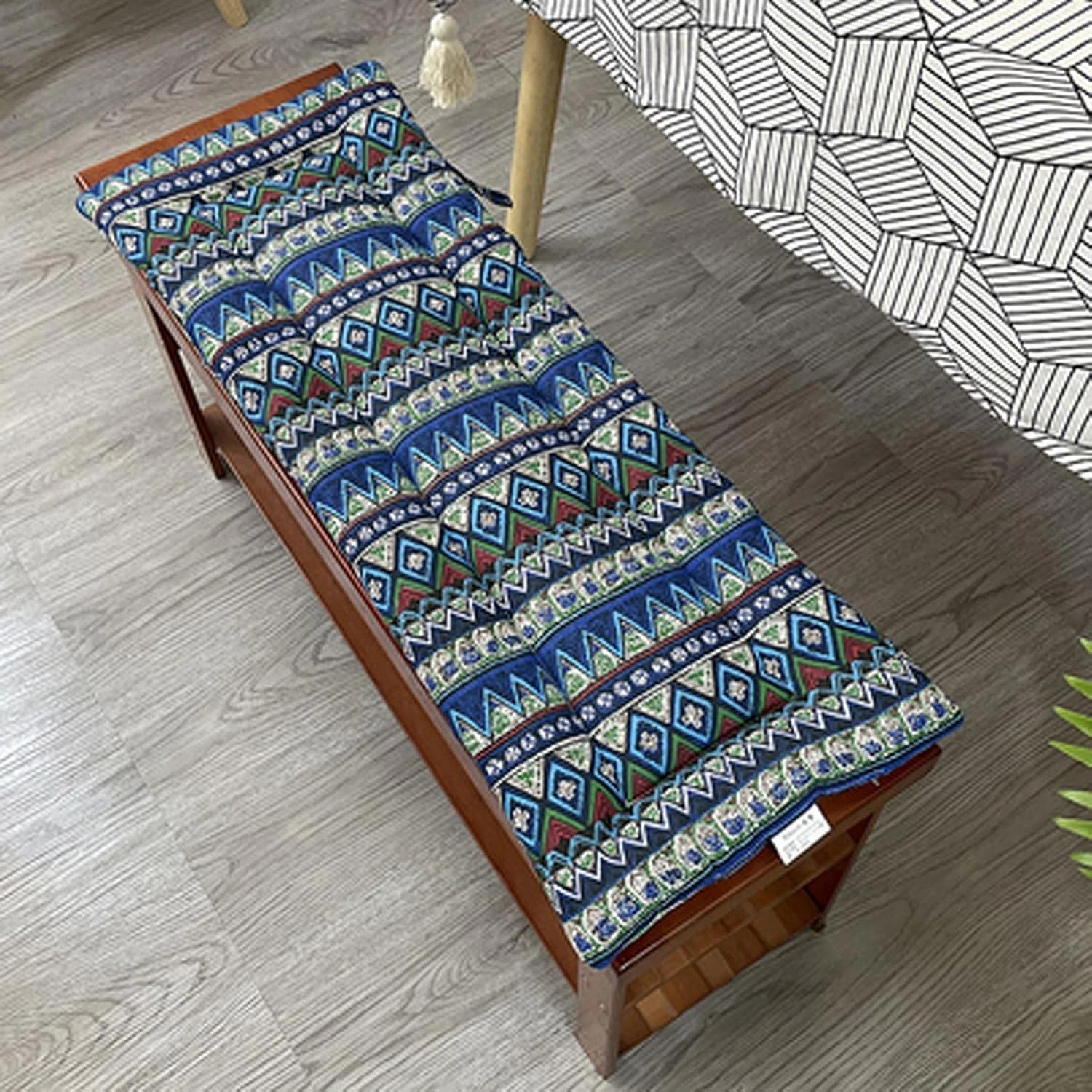 Outdoor Indoor Long Rectangle Bench Cushion, 35x11inch 35x11inch Non-Slip Soft Loveseat Swing Wicker Chair Pad, Patio Garden Deck Backrest Fresco Settee Seat Cushion