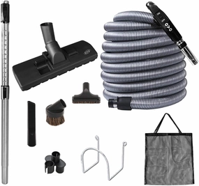Ovo Central Vacuum Standard Accessories Kit, With 30ft Low-Voltage hose, ON/OFF Switch Control at the handle, 12’’ Combo brush and accessories, For hard surfaces and carpets