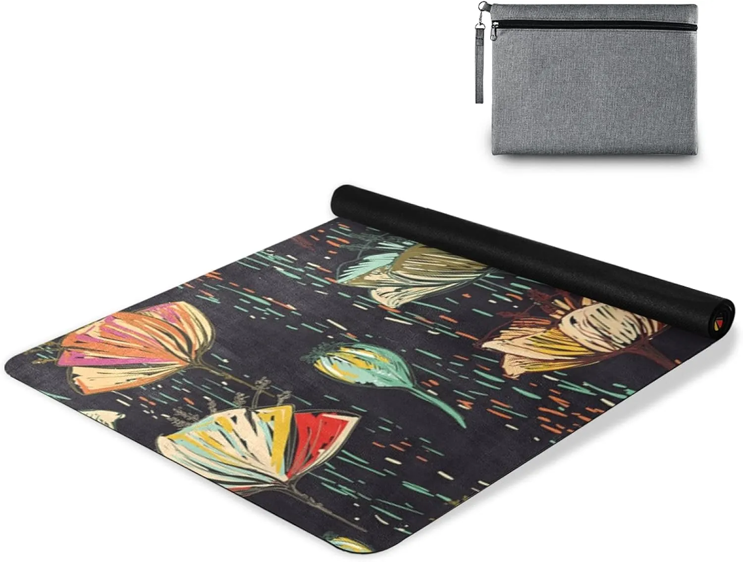 Oyihfvs 1mm Thick Non Slip Rubber Yoga Mat, Fitness Safe Exercise Mat with Bag, Durable Folding Workout Mat for Pilates and Floor Exercises