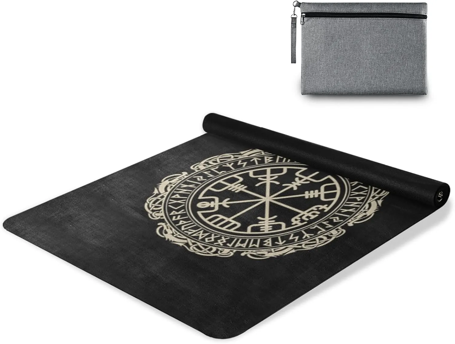 Oyihfvs 1mm Thick Non Slip Rubber Yoga Mat, Fitness Safe Exercise Mat with Bag, Durable Folding Workout Mat for Pilates and Floor Exercises