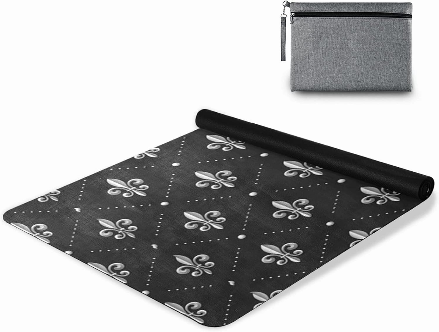 Oyihfvs 1mm Thick Non Slip Rubber Yoga Mat, Fitness Safe Exercise Mat with Bag, Durable Folding Workout Mat for Pilates and Floor Exercises
