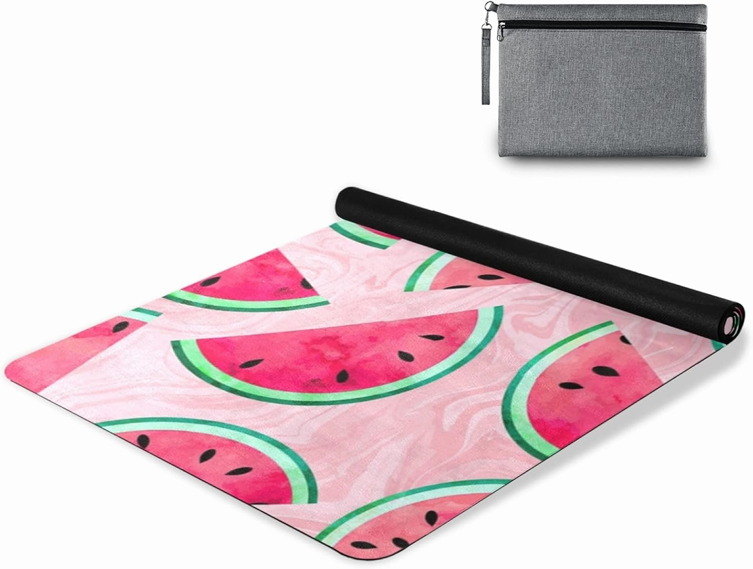 Oyihfvs 1mm Thick Non Slip Rubber Yoga Mat, Fitness Safe Exercise Mat with Bag, Durable Folding Workout Mat for Pilates and Floor Exercises