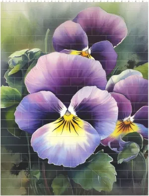 Pansy Perfection Building Block Puzzle Personalized Building Bricks Block Puzzle Building Family Keepsake DIY Brick Block Puzzles Valentine's Day Gifts for Home Decor Brick Puzzle