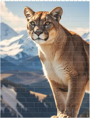 Panther Mountain Lion Building Block Puzzle Personalized Building Bricks for Adults Block Puzzle Building DIY Brick Block Puzzles Valentine's Day Gifts for Home Decor Brick Puzzle
