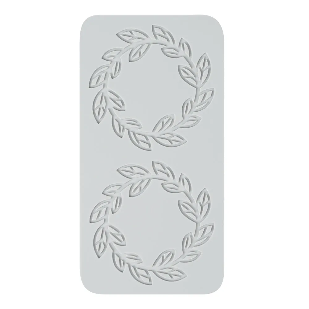 Pastry Tek Gray Silicone Spring Leaf Halo Fondant Impression Mat - 1 count box