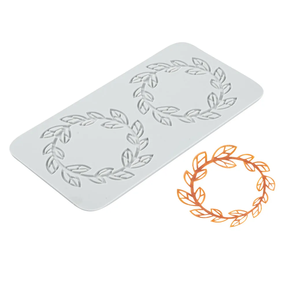 Pastry Tek Gray Silicone Spring Leaf Halo Fondant Impression Mat - 1 count box