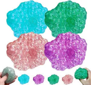 Pawtoto Stress Ball, 2025 New Adult Sensory Squeeze Ball, Soft Handcrafted Grape Fidget Balls, Creative, Portable and Shapeable, Stress Toys for Women Men(Set,4set)