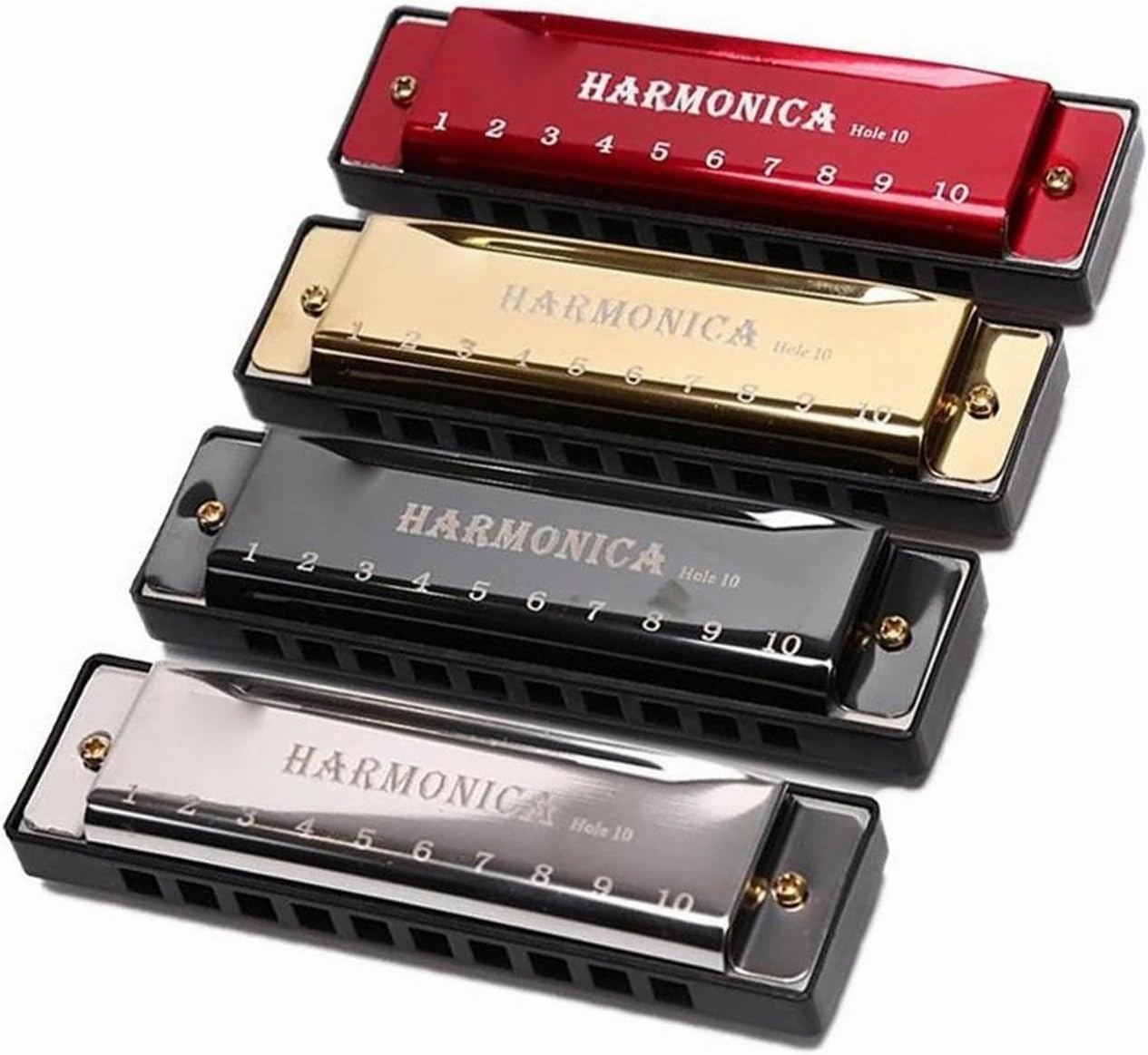 Performance 10 Hole Harmonica Copper Core Resin C Key(Gold)