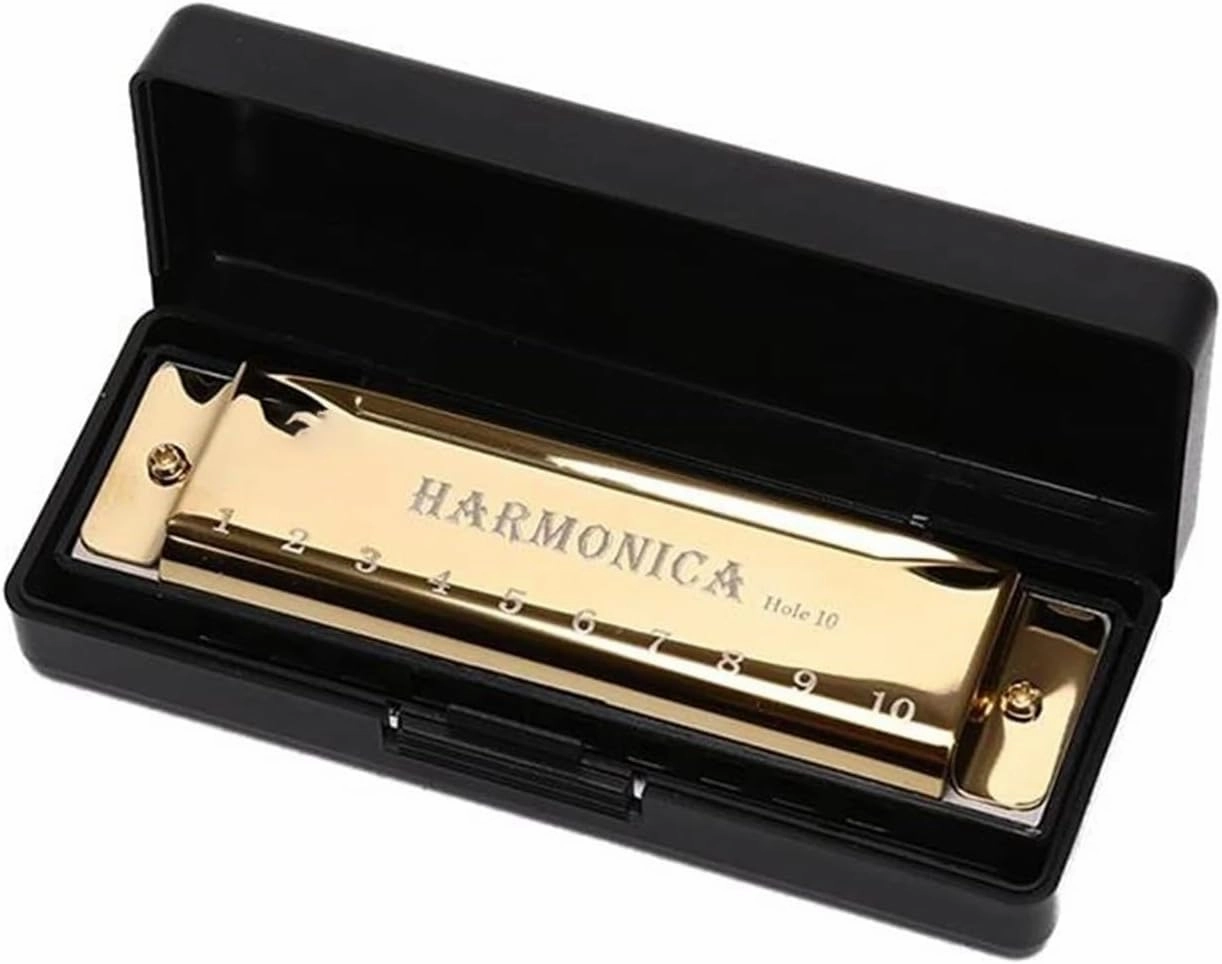 Performance 10 Hole Harmonica Copper Core Resin C Key(Gold)