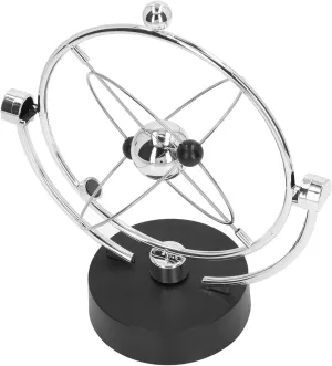 Perpetual Motion Swing Ball, Electronic Solar System Magnetic Swing Energy Orbit Desktop Ornament with USB Charging Mode, Educational Science Office Decor