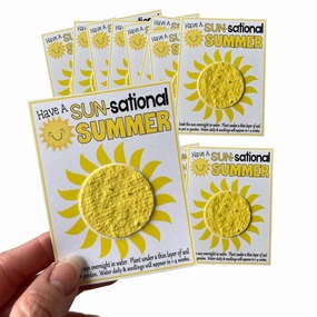 Personalized Enjoy Sunshine Seed Paper Card Tags Plantable Wildflower Seed Paper Eco-Friendly Biodegradable Paper Teacher Gift or Class Kid Exchange Gift School Gift Bulk Gift 15 Sheets