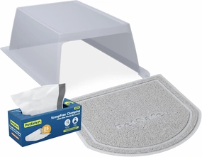 PetSafe ScoopFree Clumping Automatic Self Cleaning Cat Litter Box Hood and Accessory Bundle – Includes Litter Box Hood, Waste Bin Liners for Easy Cleanup and Litter Mat for Less Tracking and Mess