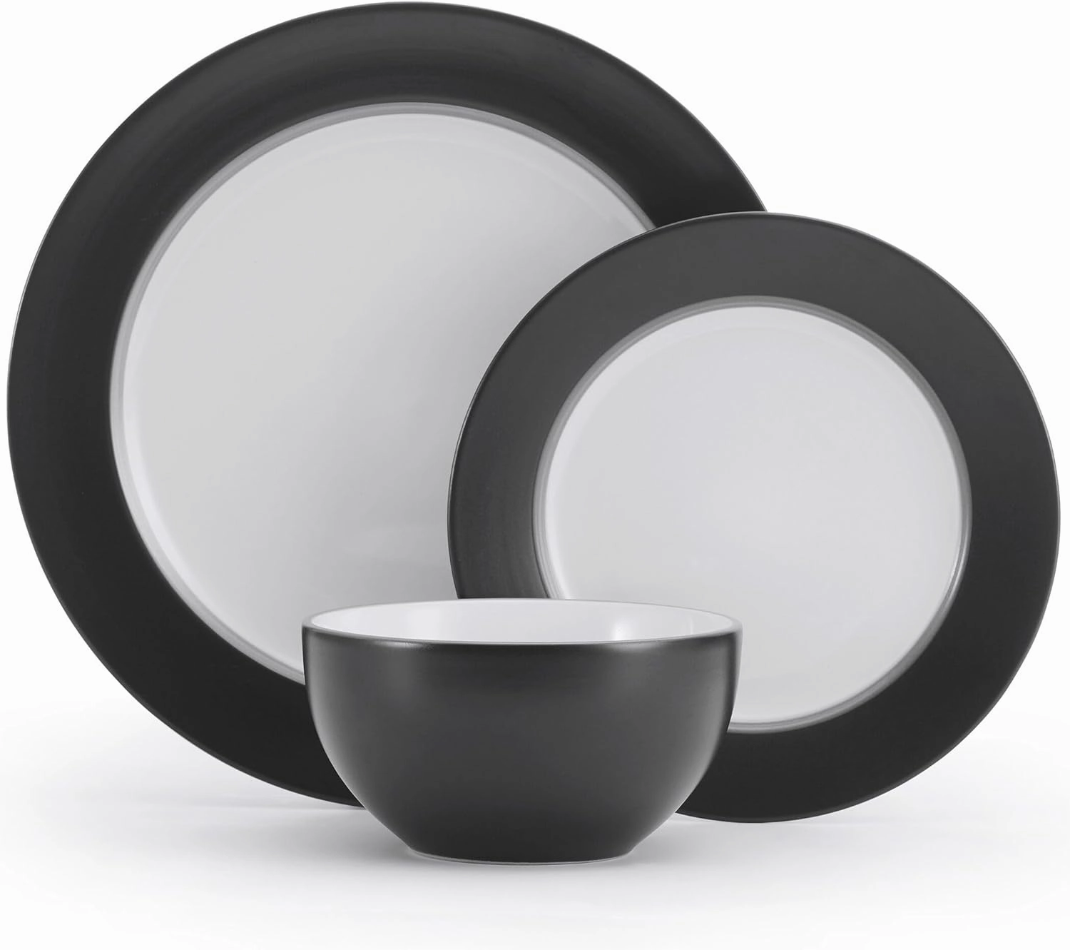 Pfaltzgraff Grayson Charcoal 12 Piece Dinnerware Set, Service for 4