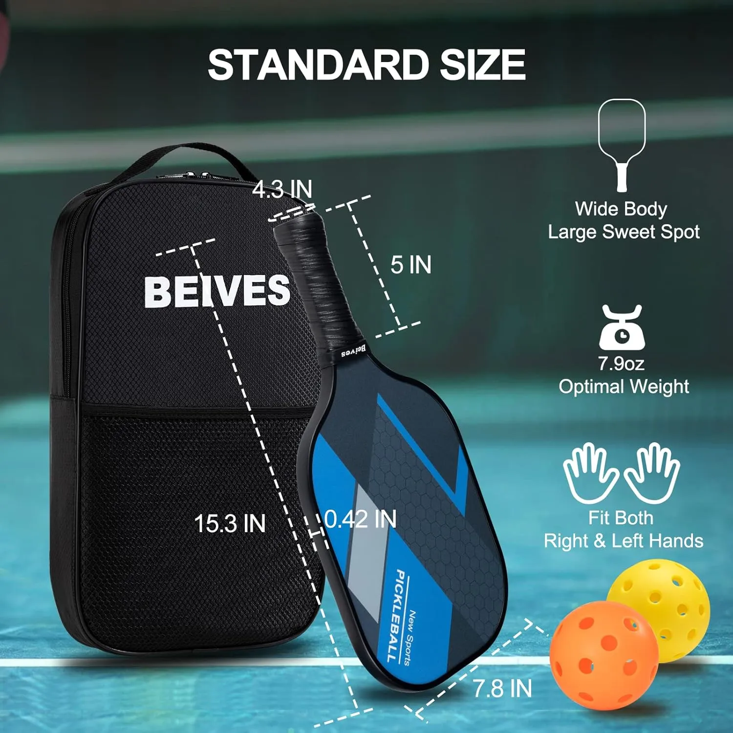 Pickleball Paddles, USAPA Standard Fiberglass Surface Pickleball Paddles Set of 2 or 4 Rackets, Pickleball Set with 4 Pickleball Balls &1 Pickleball Bag, Pickle Ball Paddle Set for Men, Women