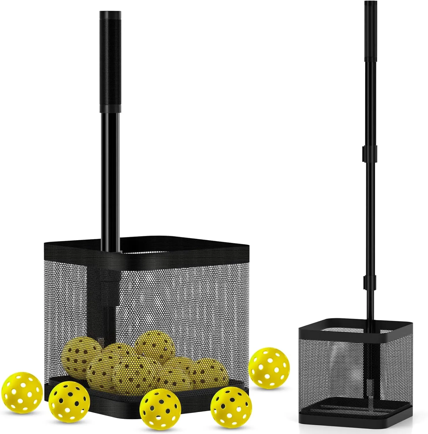 Pickleball Picker Upper Holds 14 Balls, Pickleball Ball Picker Hopper Tube, Pickleball Pickup Tube - Lightweight Pickleball Retriever Collector with Shoulder Strap