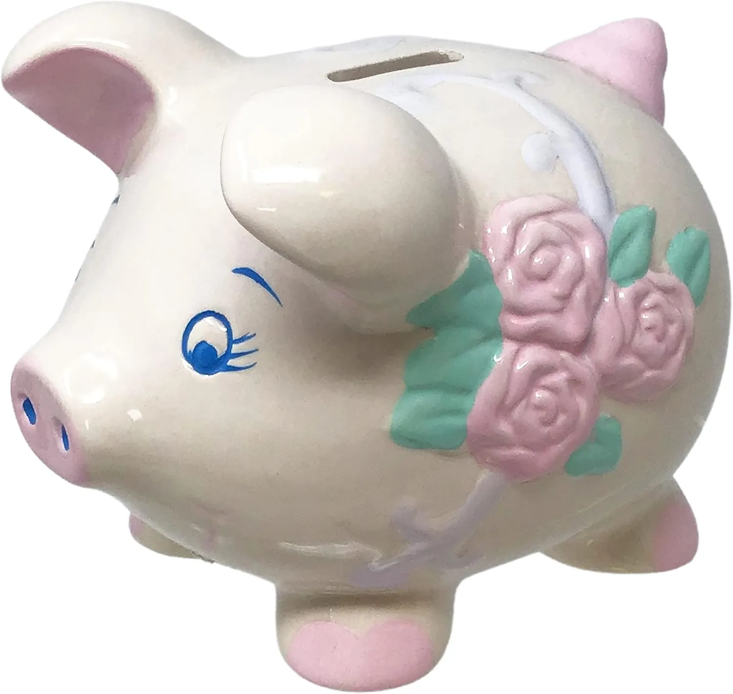Piggy Bank - Adorable and Collectible Pig Shaped Money Holder - Great Gift for Kids - 4.25' x4.25" x 5"