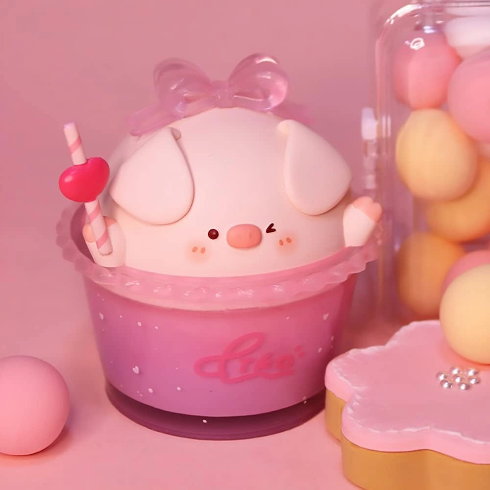 Piko Pig Dessert Series Blind Box Toys for Girls Kawaii Figures Action Cute Model Birthday Gift Guess Blind Bag Random Collection Toys Collectible Desktop Ornaments（2 Pack）