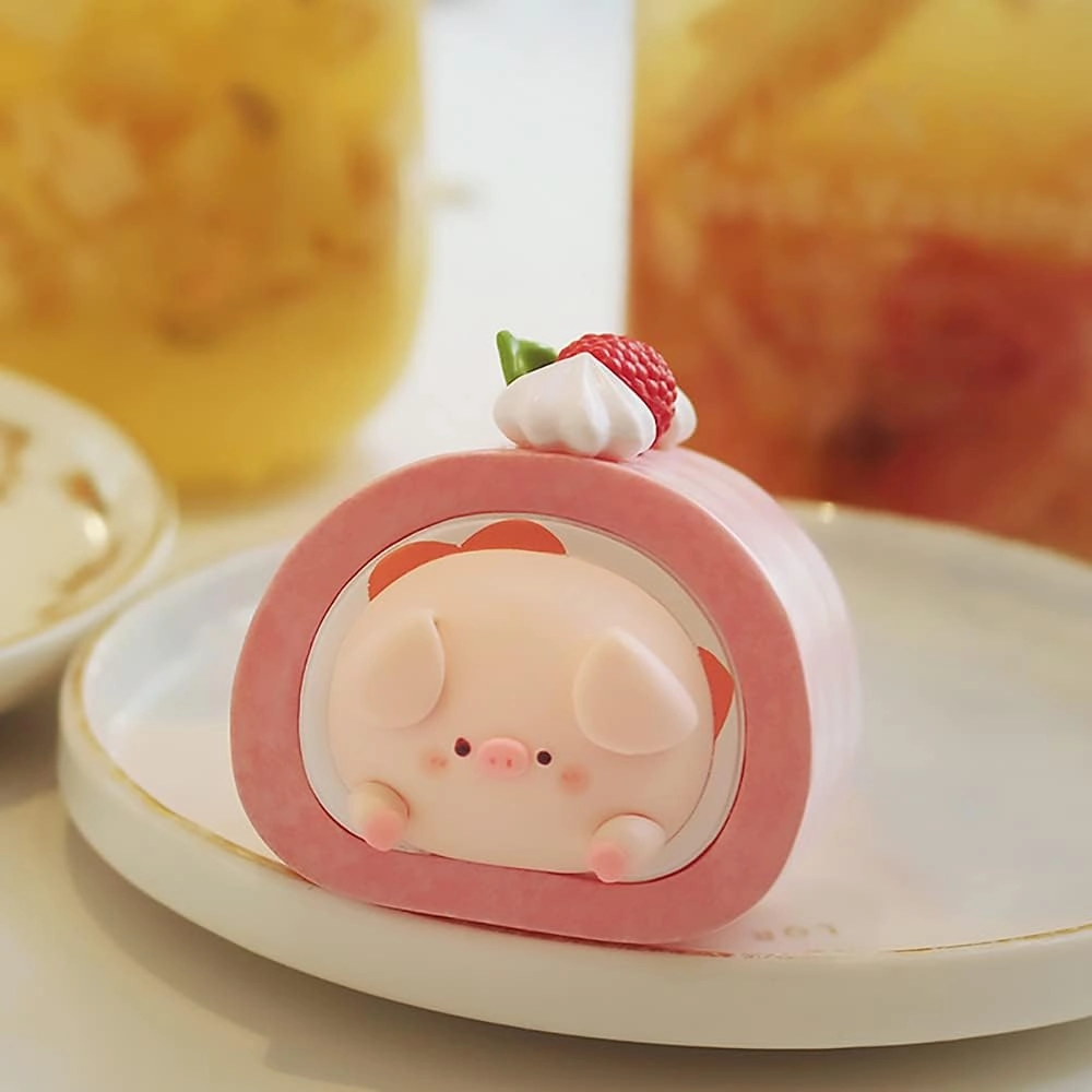 Piko Pig Dessert Series Blind Box Toys for Girls Kawaii Figures Action Cute Model Birthday Gift Guess Blind Bag Random Collection Toys Collectible Desktop Ornaments（2 Pack）