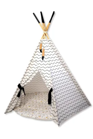 Play Tent for Kid's | Kids Tent with Playhouse | Tent & Mat for Kids | Indoor Play Tent Tepee for Kids | Sleepover Play Tent & Mat | Teepee tents for toddlers | Foldable canvas dream tent (Tepee)