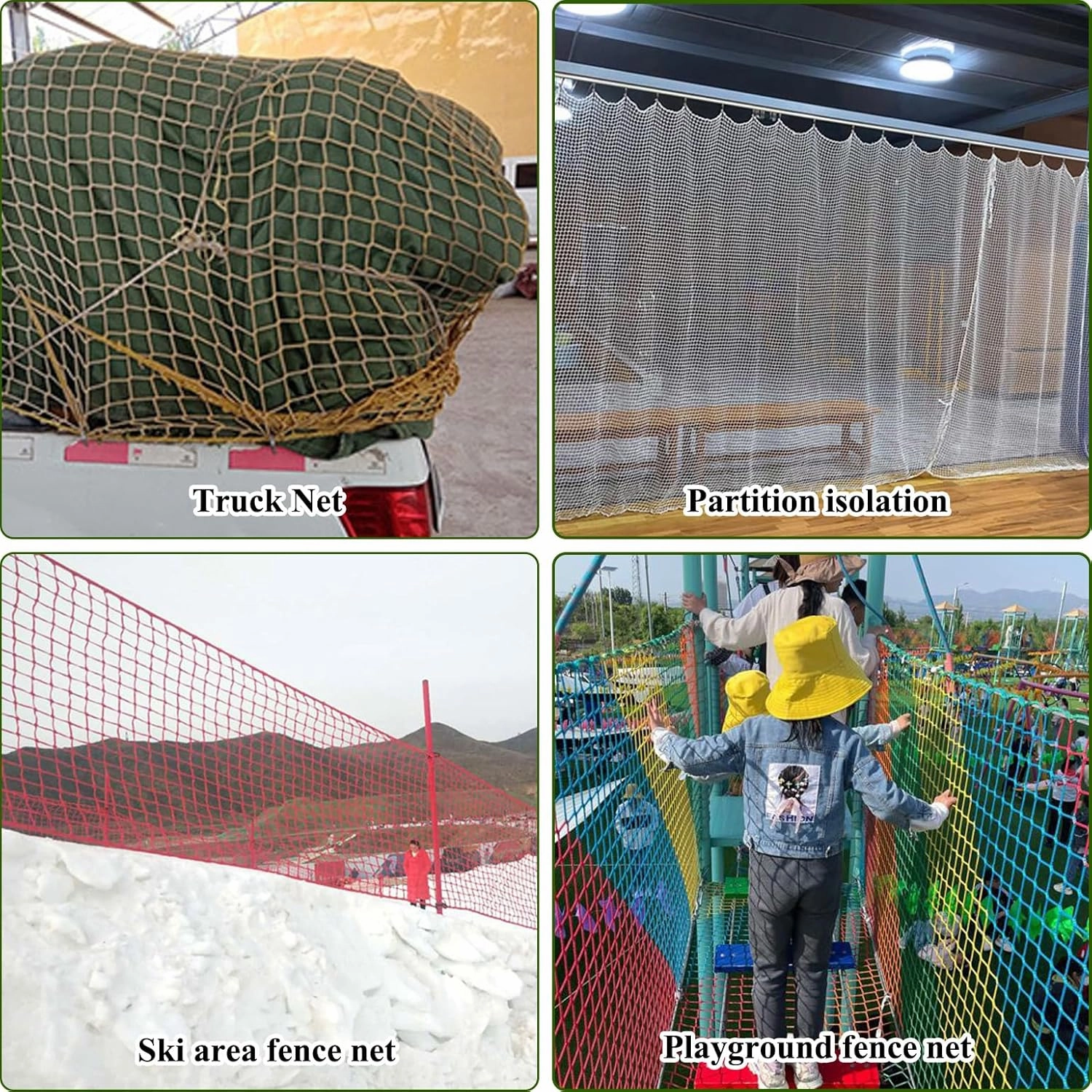 Playground Rope Net Kids Safety Net,Balcony Stair Railing Guard,Toy Sports Equipment Barrier Mesh Anti-Fall Rope Netting,Knotless Polyester Cargo Net(Size:9.8x9.8ft,Multicolor)