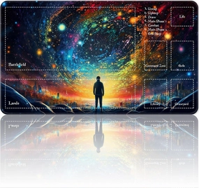 Playmat for MTG Magic Size 24x14 Inch Game Mats Tabletop Magic Play Mats,Premium Smooth Rubber Surface, Mousepad Compatible Qindaiwen for MTG RPG CCG Trading Card Game Play mats, Colorful Astral