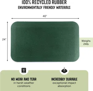 Playsafer Playground Safety Rubber Wearmat for Swingsets and Slides - 1" Thick X 24" W X 40" L (1 Pack, Green)