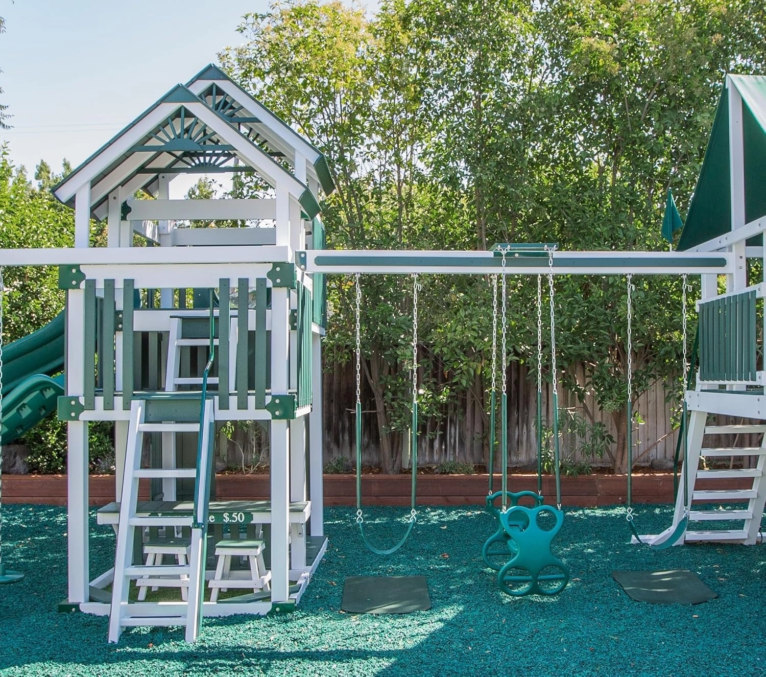 Playsafer Playground Safety Rubber Wearmat for Swingsets and Slides - 1" Thick X 24" W X 40" L (1 Pack, Green)