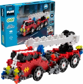 PLUS PLUS - GO! Fire Fighter Truck - 360 Pieces - Model Vehicle Building Stem/Steam Toy, Interlocking Mini Puzzle Blocks for Kids