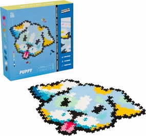 Plus Plus Puzzle By Number, 500 Piece Mini Interlocking Hashtag Color Blocks, 3D Pixel Art Kit for Kids - Puppy
