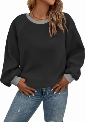 Plus Size Sweatshirts for Women Oversized Colorblock Pullover Tops 1X-5X