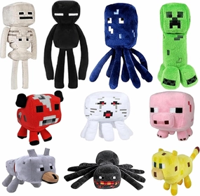 Plush Toy, Mooshroom Baby, Crawling, Wolf, Sheep,Piggy Baby, Enderman, Skull Sagittarius, Spider, Squid, Game Plush Fill Gift (10pcs)