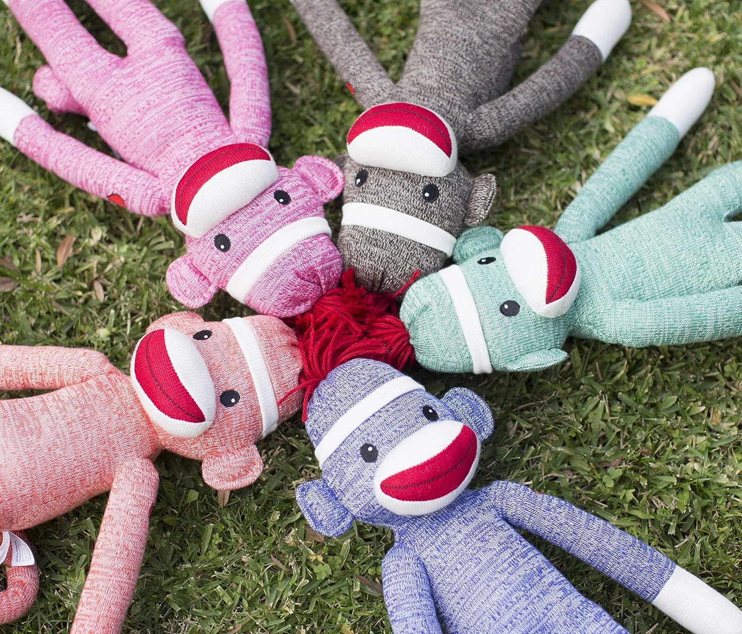 Plushland Adorable Orange Sock Monkey, The Original Traditional Hand Knitted Stuffed Animal Toy Gift-for Kids, Babies, Teens, Girls and Boys Baby Doll Present Puppet 20 Inches