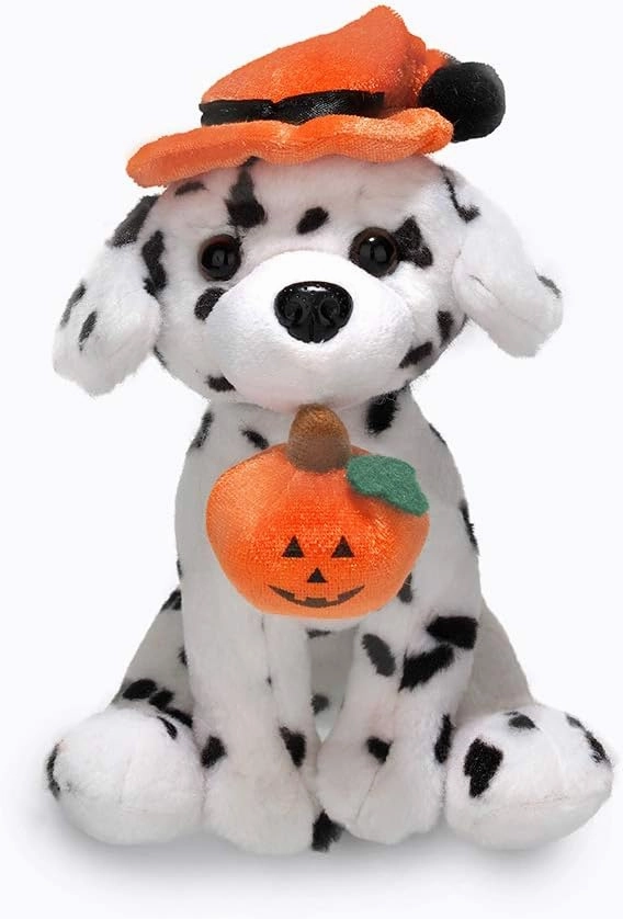 Plushland Halloween Pawpals 8 inches Puppy Dog Plush Stuffed Toy Comes with Hat and Halloween Jack O Lantern - Pumpkin for Kids on This Holiday (Halloween Dog Assortment)