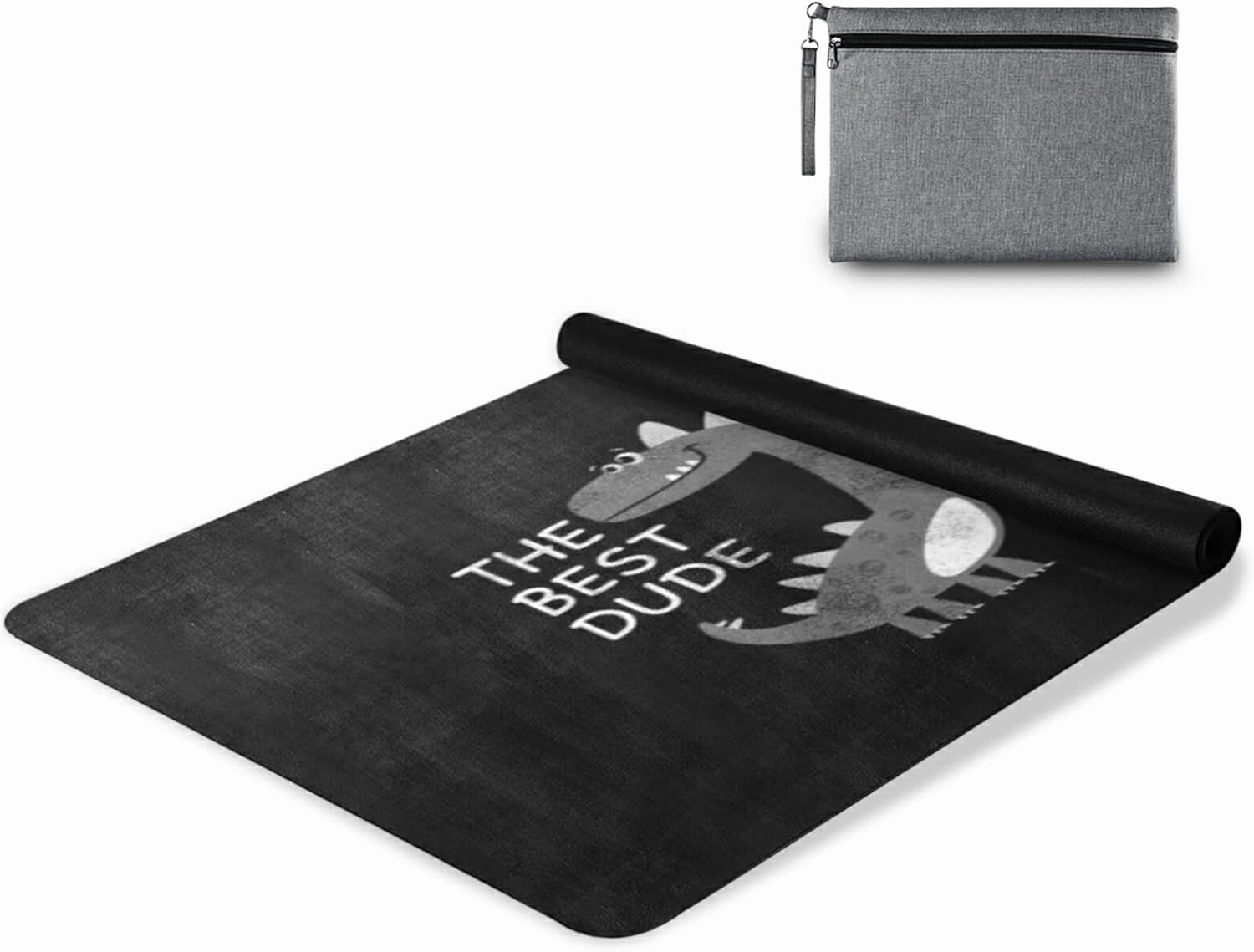 Poeticcity 1 mm Thick Non-Slip Rubber Yoga Mat, Durable Folding Workout Mat, Fitness Safe Mat with Bag for Pilates and Floor Exercises