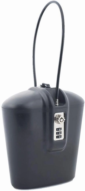 Portable Indoor/Outdoor Lock Box Safe with Key and Combination Access (Black)