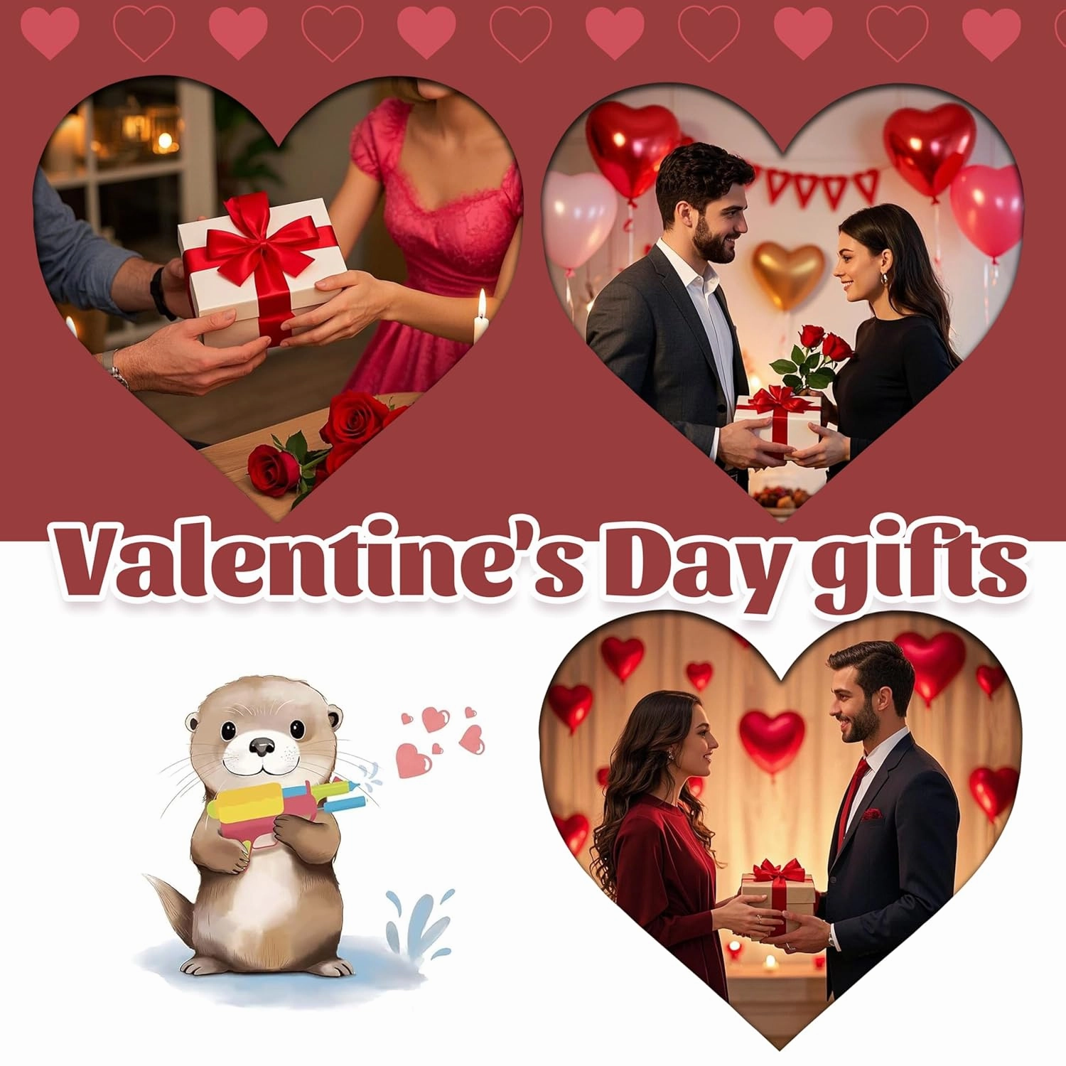 Positive Crochet Otter Gifts, Valentine’s Day Gift for Him & Her, I Love You Like No Other, Handmade Crochet Otter for Fiance Women Men Lover Valentine's Day(To My Love—Otter)