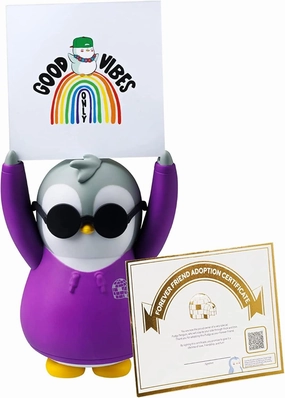 Positive Penguin (Tuft Tony) - 5 Inch Premium Molded Figurine Toy Holds Cards with 8 Inspirational Affirmation Messages - Perfect for Your Desk, Table or Night Stand
