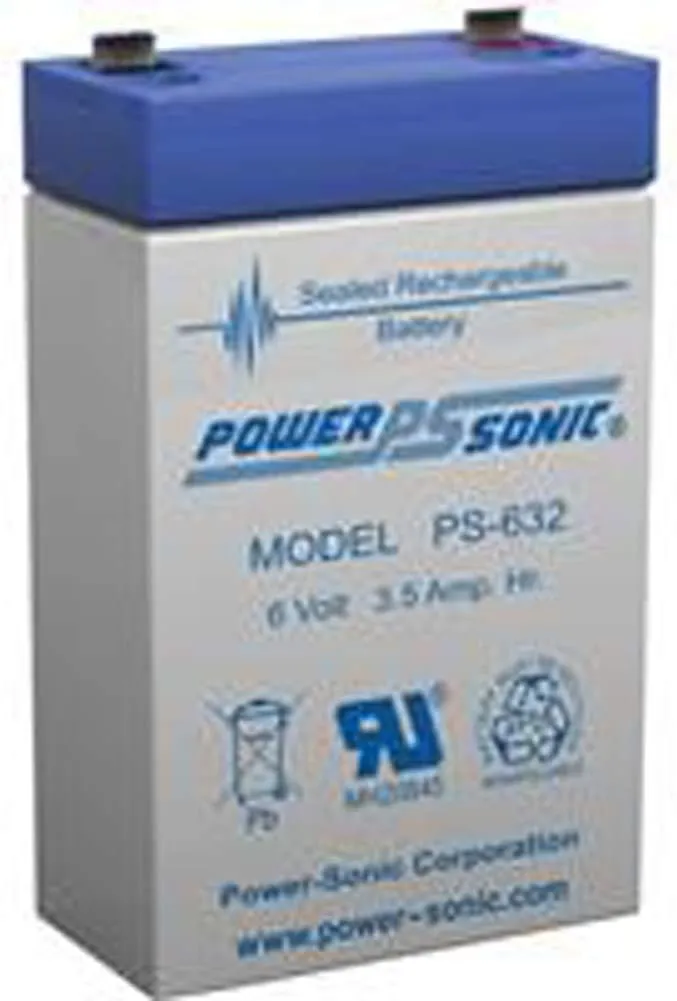 Power-Sonic PS-632 6Volt 3.5Ah Rechargeable SLA Battery