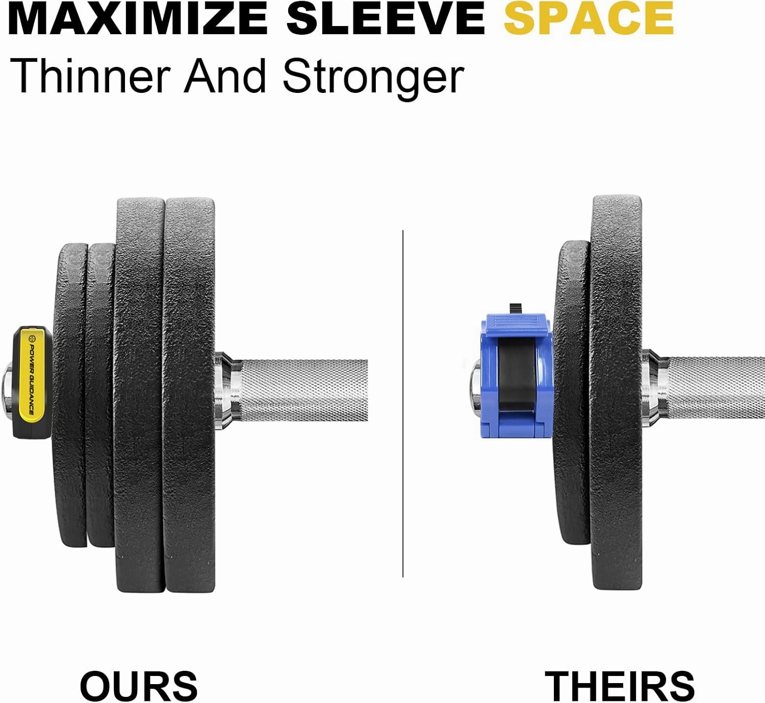 POWER GUIDANCE Barbell Collars Barbell Clips,2 inch Olympic Barbell Clamps,Non-Slip Weight Clamps Quick Release Barbell Collar for Workout Weightlifting, Gym Equipment Accessories