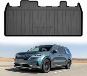 Powerty Cargo Mat for 2022-2025 Kia Carnival (Non-Hybrid) Accessories Trunk Mat TPE All Weather Cargo Liner Heavy-Duty Trunk Liners