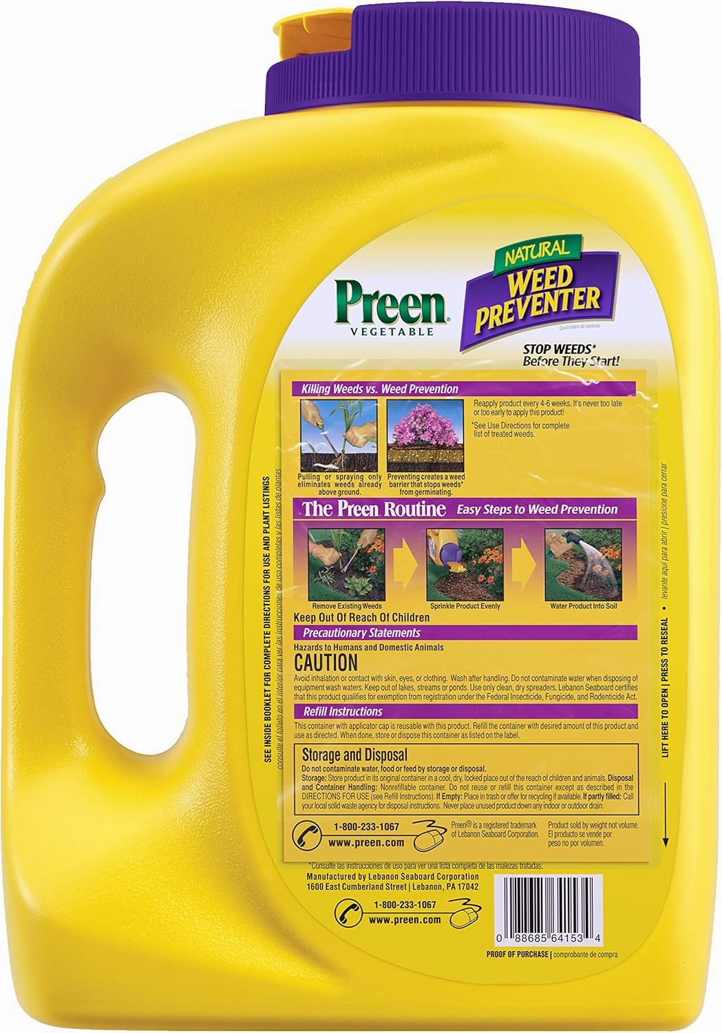 Preen Natural Vegetable Garden Weed Preventer - 5 lb. Bottle - Covers 250 sq. ft.