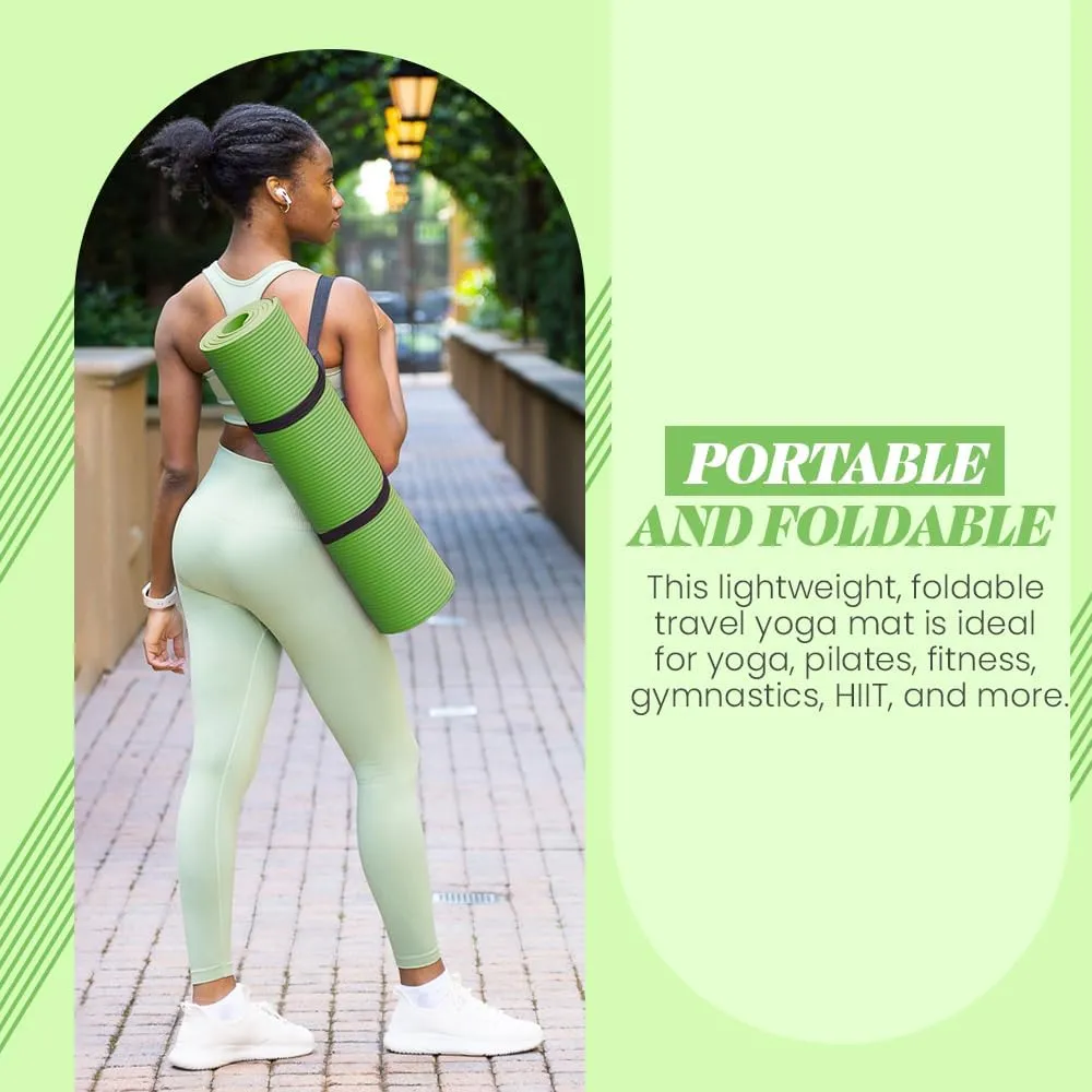 Premium Quality NBR made Yoga Mat with Carry strap for Floor Excercises | Non Slippery sweat resistant | Everyday Yoga | Indoor & Outdoor Excercises | Male and Female Fitness | Extra Cushion | Environmental Safe