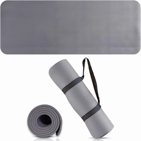 Premium Quality NBR made Yoga Mat with Carry strap for Floor Excercises | Non Slippery sweat resistant | Everyday Yoga | Indoor & Outdoor Excercises | Male and Female Fitness | Extra Cushion | Environmental Safe