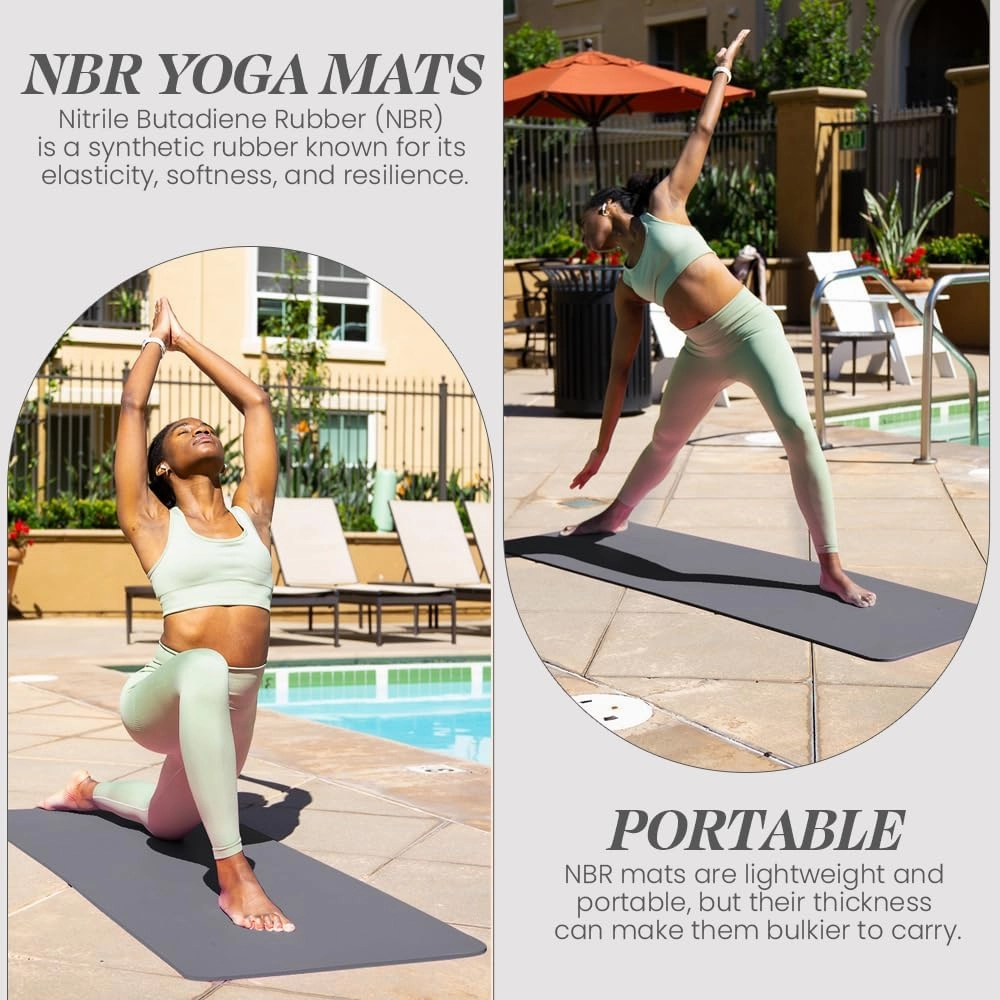 Premium Quality NBR made Yoga Mat with Carry strap for Floor Excercises | Non Slippery sweat resistant | Everyday Yoga | Indoor & Outdoor Excercises | Male and Female Fitness | Extra Cushion | Environmental Safe