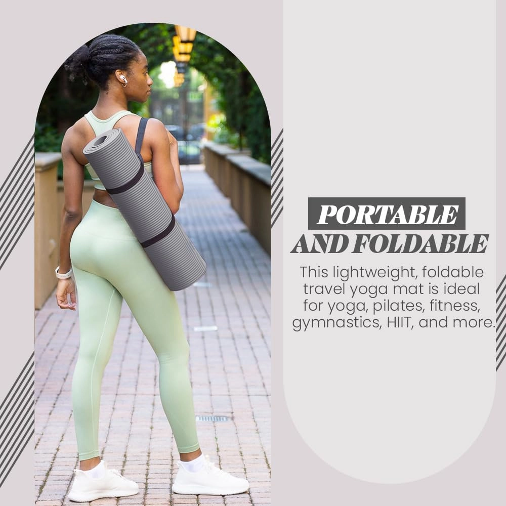 Premium Quality NBR made Yoga Mat with Carry strap for Floor Excercises | Non Slippery sweat resistant | Everyday Yoga | Indoor & Outdoor Excercises | Male and Female Fitness | Extra Cushion | Environmental Safe