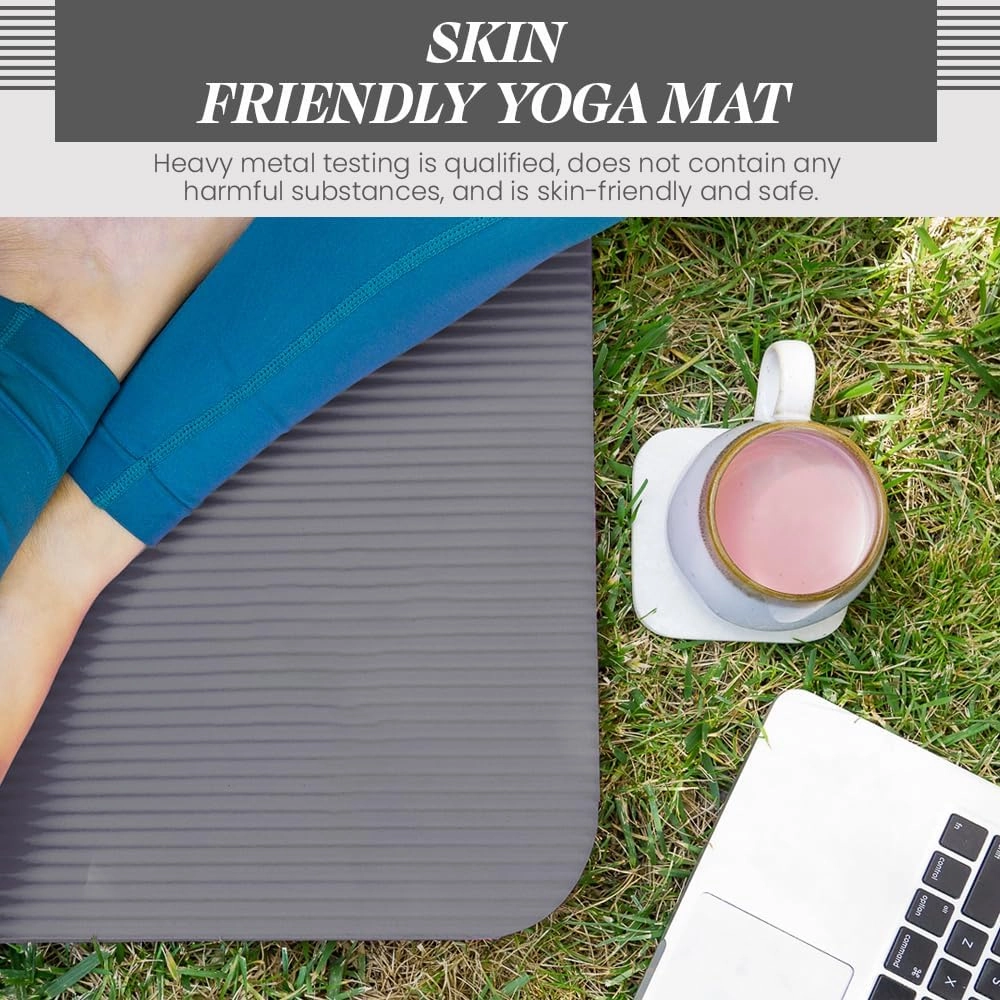Premium Quality NBR made Yoga Mat with Carry strap for Floor Excercises | Non Slippery sweat resistant | Everyday Yoga | Indoor & Outdoor Excercises | Male and Female Fitness | Extra Cushion | Environmental Safe