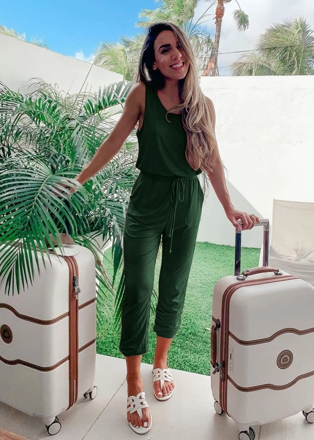 PRETTYGARDEN Women's Two Piece Outfit Sets Summer Casual Sleeveless Crewneck Tops Matching Travel Tracksuit Lounge Wear